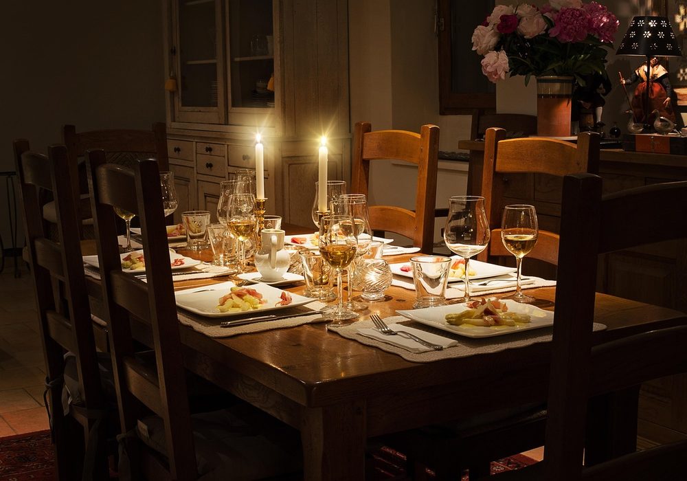 The Deco Room laid for a private dinner